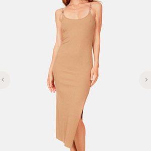 The Range Primary Rib Hardware Midi Dress in Tanlines